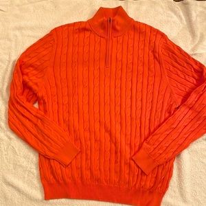 Men’s Brooks Brothers zip neck cable knit sweater